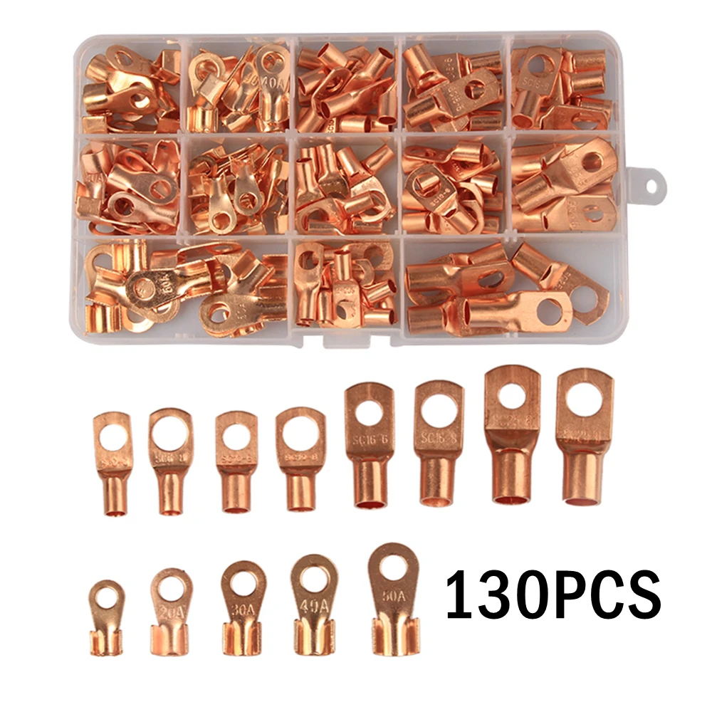 

130 шт., медные наконечники для проводов, 10 А, 20 А, 30 А, 40 А, 50 А