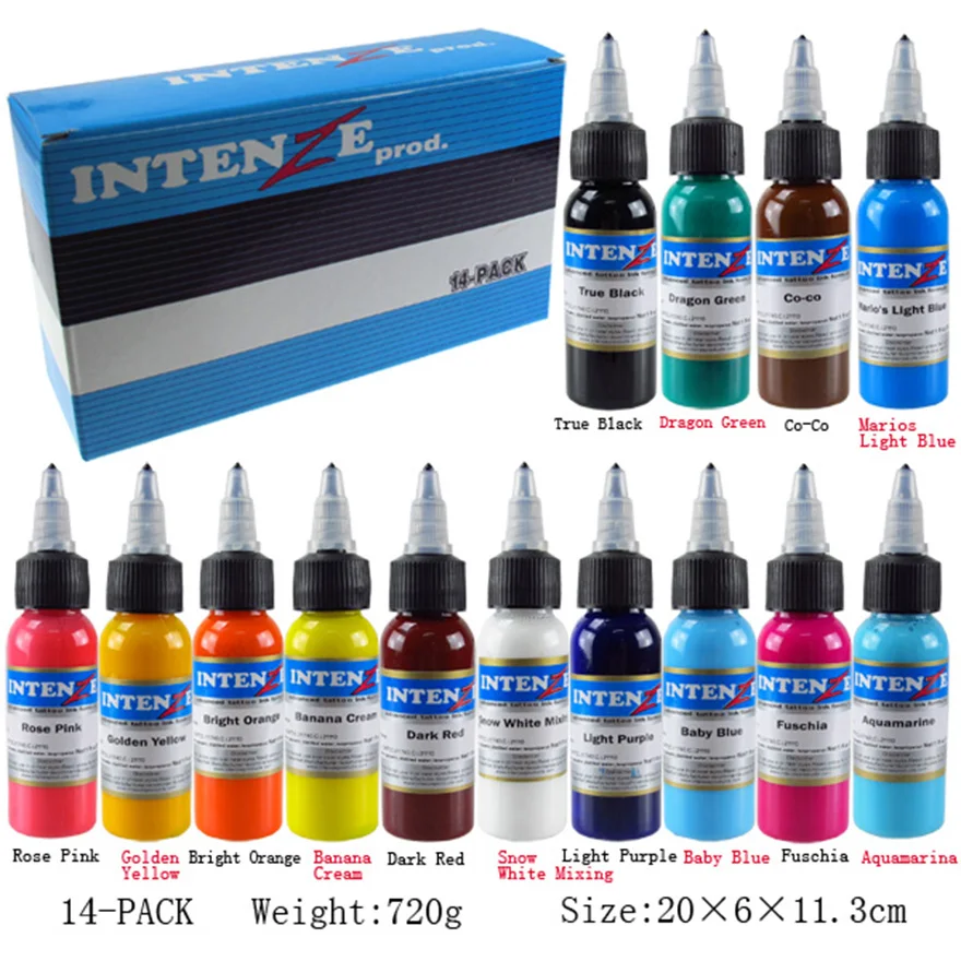 

New 14 Color Tattoo Ink 1oz / Bottle Tattoo Ink Set