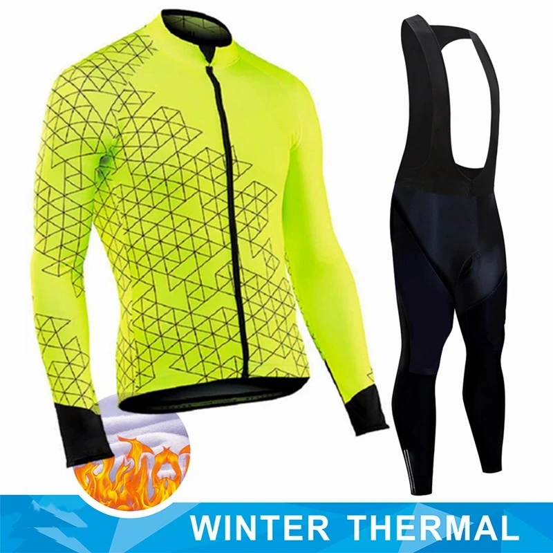 

Зимний комплект из теплого флисового Джерси для езды на велосипеде 2021, костюм для езды на велосипеде, велосипедная одежда для езды на горном...