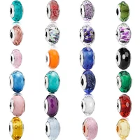 2020 new s925 silver european colorful glazed beads suitable for pandora girls diy bracelet beads bracelet women jewelry