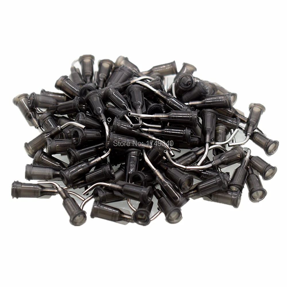 

Bent Dispensing Needle Tips Glue Sealants 16G Needle Blunt Tips Glue Adhesive Dispenser 45 degree Bent Tapered Needles 100 Piece
