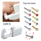 Набор одноразовых пистолетов для пирсинга носа, украшения для тела, для трагуз Спиральные серьги, пистолет для пирсинга серьги, Надеваемые На ушной хрящ, 24 шт., с Носовая кость