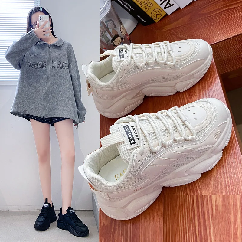 

Ins trendy dad women's shoes 2021 autumn new Korean sports shoes female student thick bottom muffin running shoes