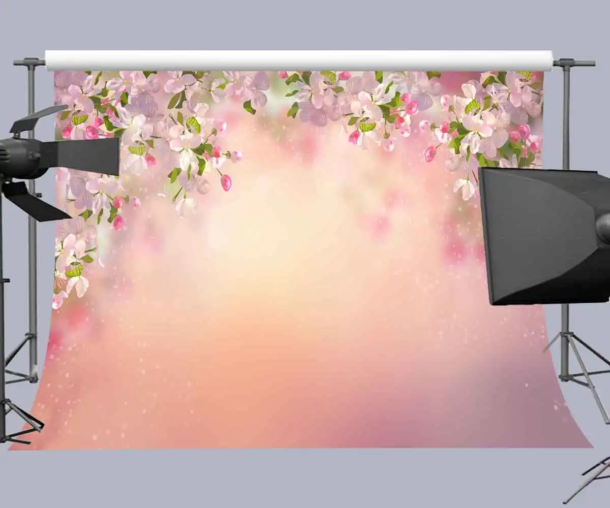 MTMETY Pink Flowers Wedding Wall Baby Photography Backgrounds Party Vinyl Floral Photographic Backdrops for Photo Studio