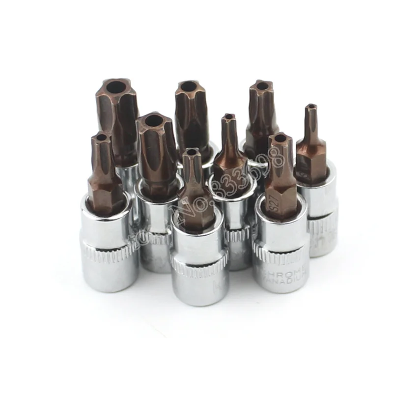 T10-T50 отвертка Pentalobe Набор бит 1/4 3/8 дюймов Торцевая головка торкс фигурная отвертка material материал Авто Ремонт ручной инструмент
