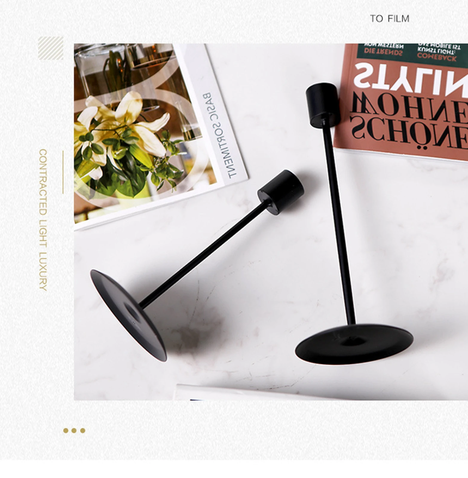 2 шт. подсвечник новый модный однотонный металлический Настольный Декор для дома