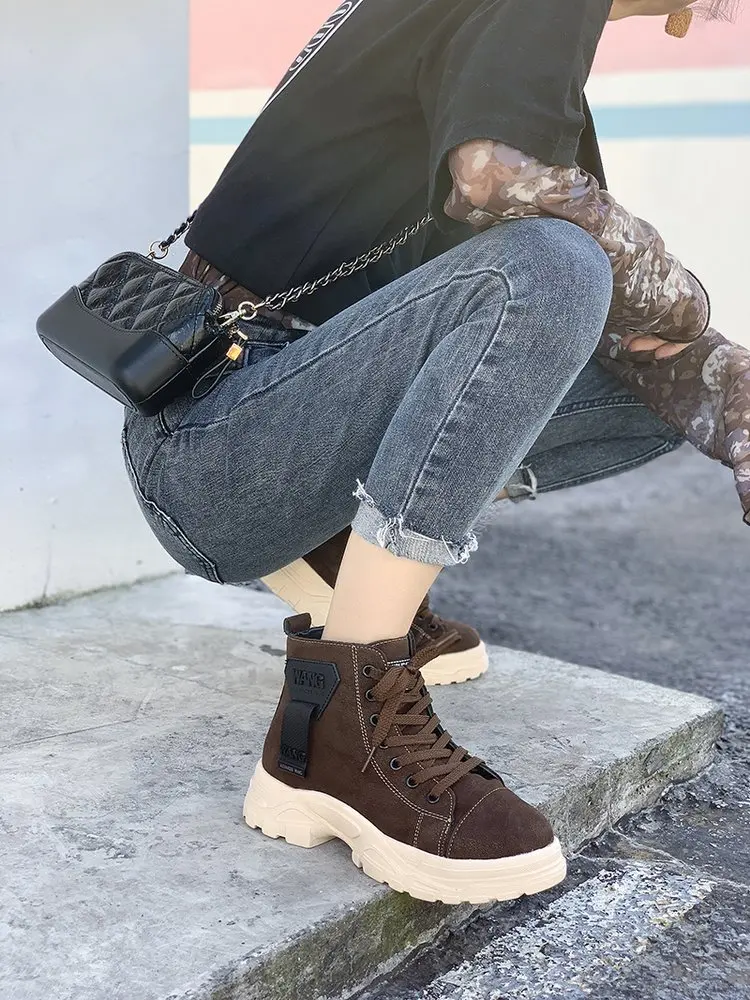 Aleafalling/женские зимние ботинки женские теплые из флока с боковой стороны на низком