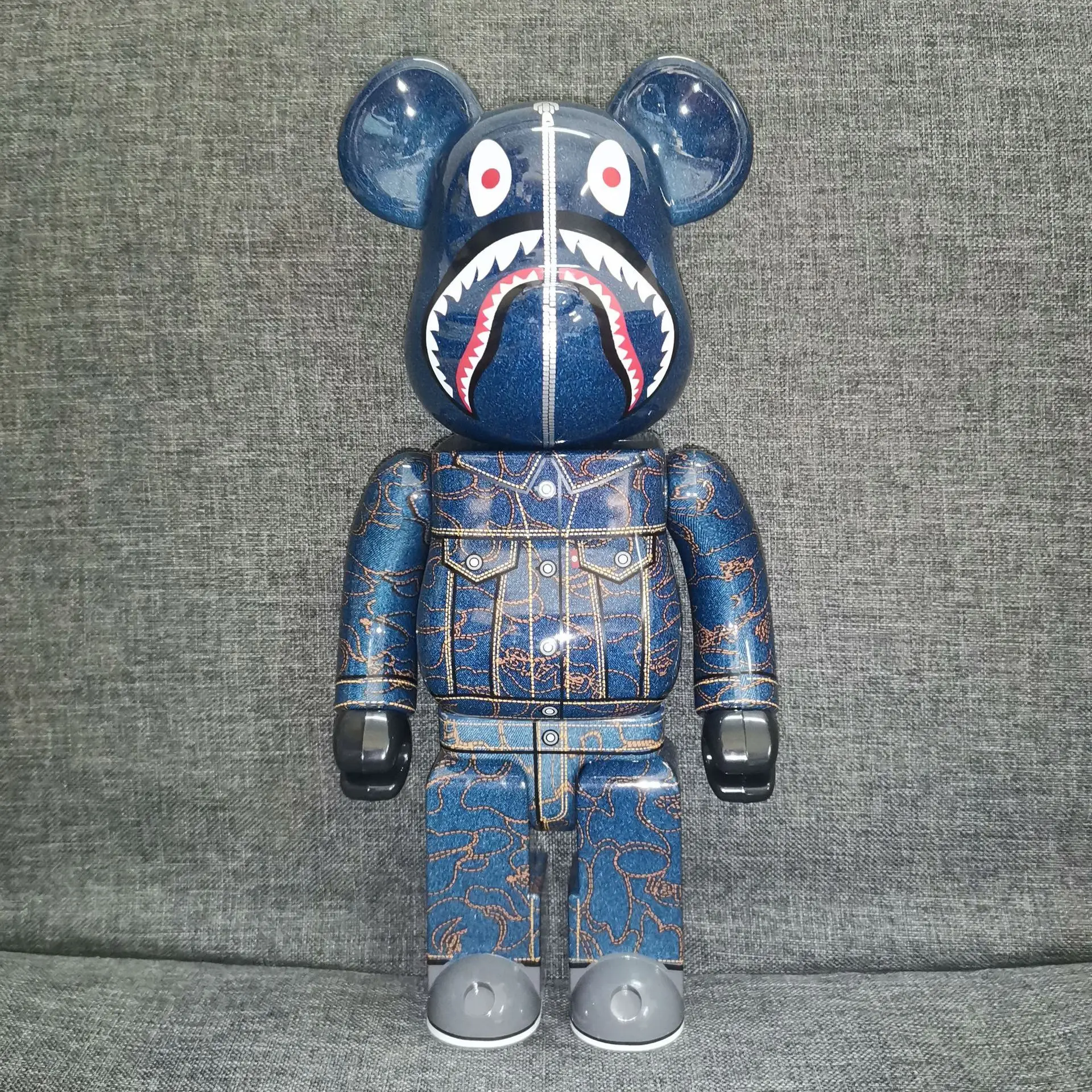 

28cm BE@RBRICK 400% Knuckle Shark Camo Bape ABC Bearbrick Home Decoration Bear Toys Chiaki Action Figures Model for Boys Gift