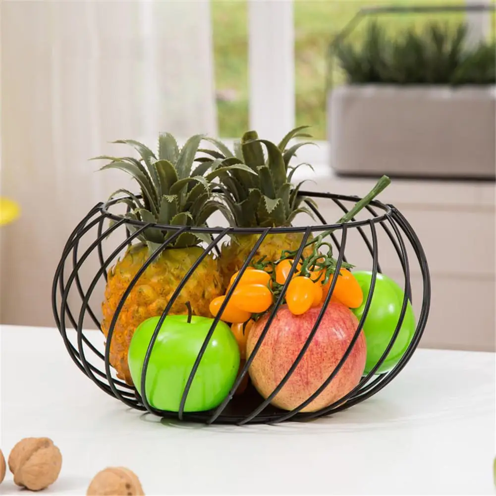 

Nordic style Iron Art Fruit Storage Basket Home Organizer Bowl For Vegetable Snacks Candy Kitchen Table Dining Decoration Tool
