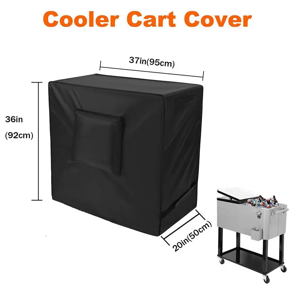 

Patio Cooler Trolley Rolling Cart Cover For Patio Ice Chest Party Cooler Waterproof Dustproof Sunscreen Cold Drink Car Covers