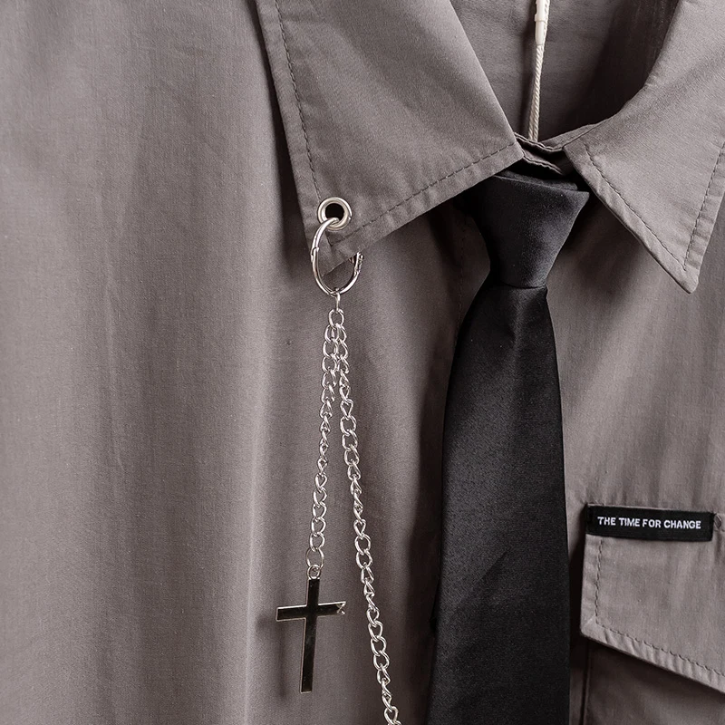 Женская блузка с длинным рукавом в стиле панк и завязкой-цепочкой уличная одежда