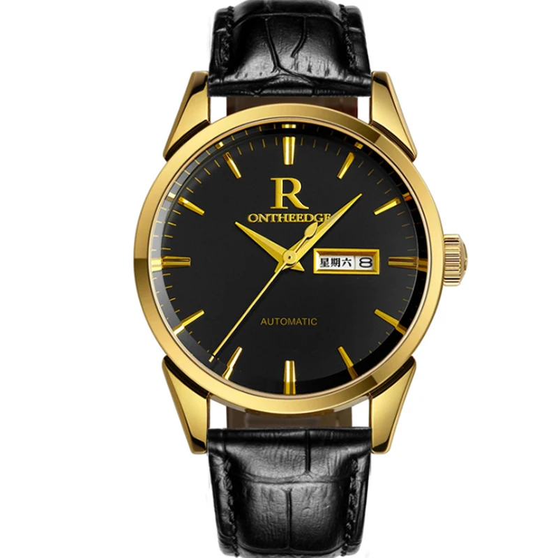 Оригинальные швейцарские водонепроницаемые мужские часы с кожаным ремешком