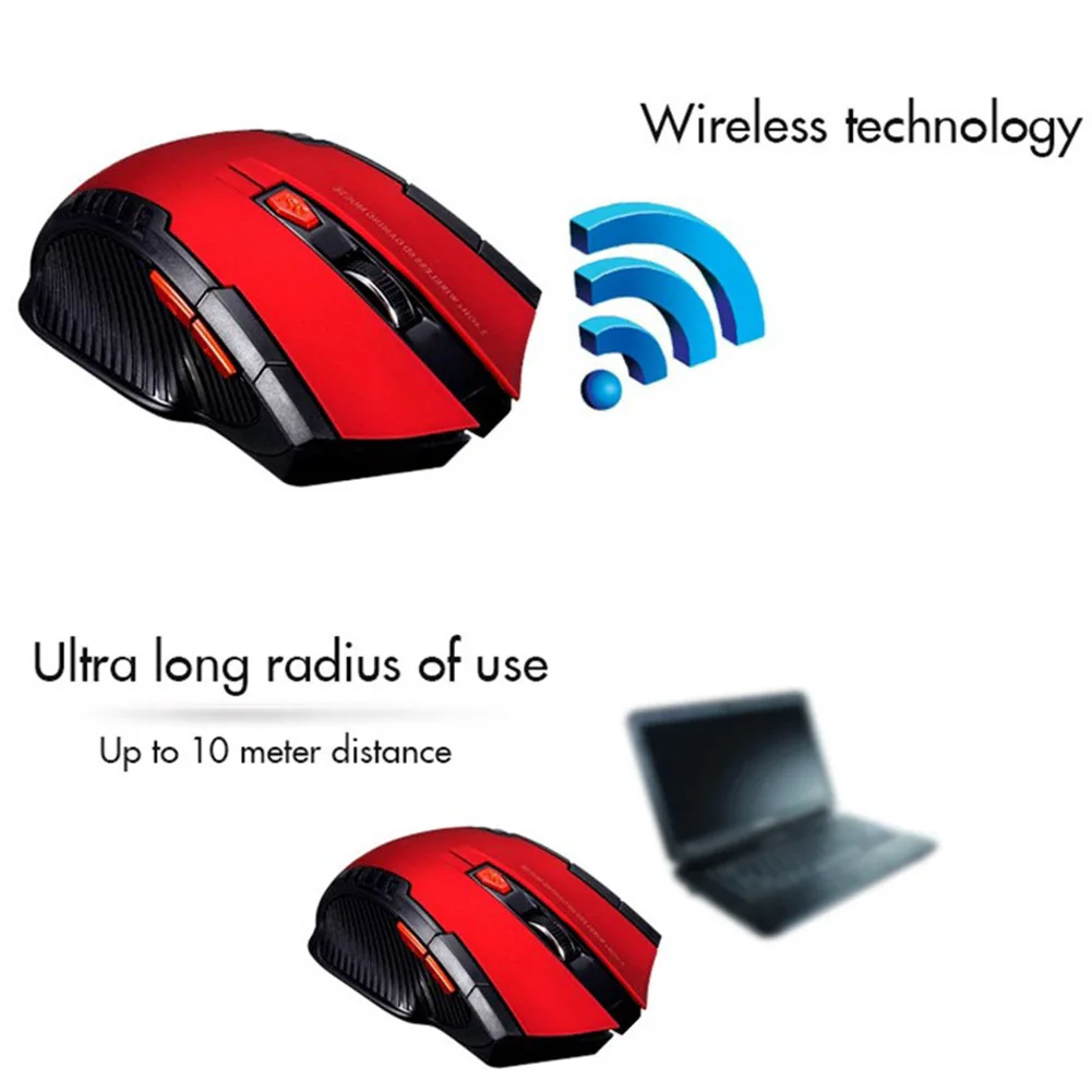 Беспроводная оптическая игровая мышь 2 4 ГГц USB ресивер 1600DPI 10 м Беспроводные Мыши
