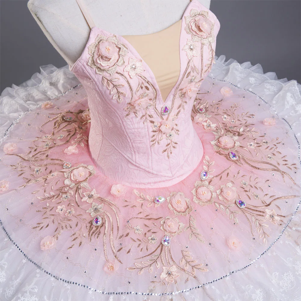 

Sugar Plum Fairy Pale Pink Professional Ballet Tutu Costume Solo Dress for Girls and Women Ballet Dancing Pancake Tutus B20049