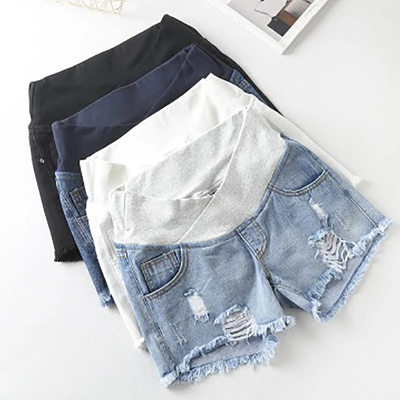 

Pregnant Women's Shorts Summer Wear Low-Waisted Denim Shorts Summer Wear New Spring Loose Pants for Pregnant Clothes