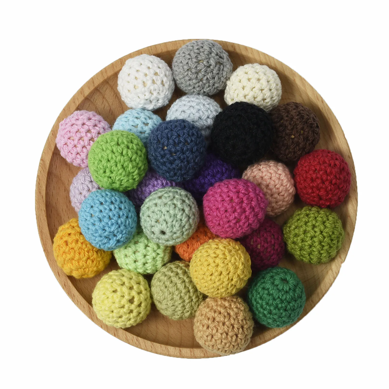 TeenyTeeny-Cuentas de ganchillo masticables para dentici&oacute;n de beb&eacute;, 50 piezas, 20MM, joyer&iacute;a DIY, accesorios de enfermer&iacute;a, juguete Gehaakte-0