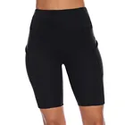 Женские шорты с высокой талией для фитнеса, спортивные велосипедные шорты Yo-ga, короткие тренировочные ходовые шорты йоги с карманом #40
