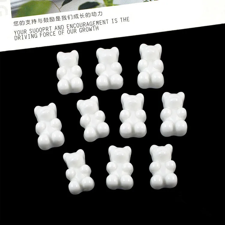 White Bears 20-100 шт милые медведи плоское заднее плоское украшение из смолы цвет DIY ремесла поставки телефон нашивка в виде ракушки искусство материал детские игрушки аксессуары для волос - Цвет: White Bears