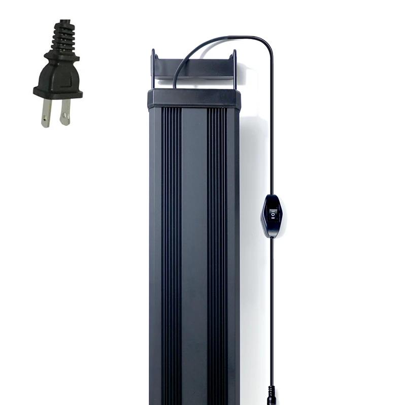 US plug black shell Gako светодиодный светильник для аквариума 18 Вт красочный светильник для растений с 50~ 70 см выдвижными кронштейнами 90 светодиодный s подходит для аквариума - Цвет: US plug black shell