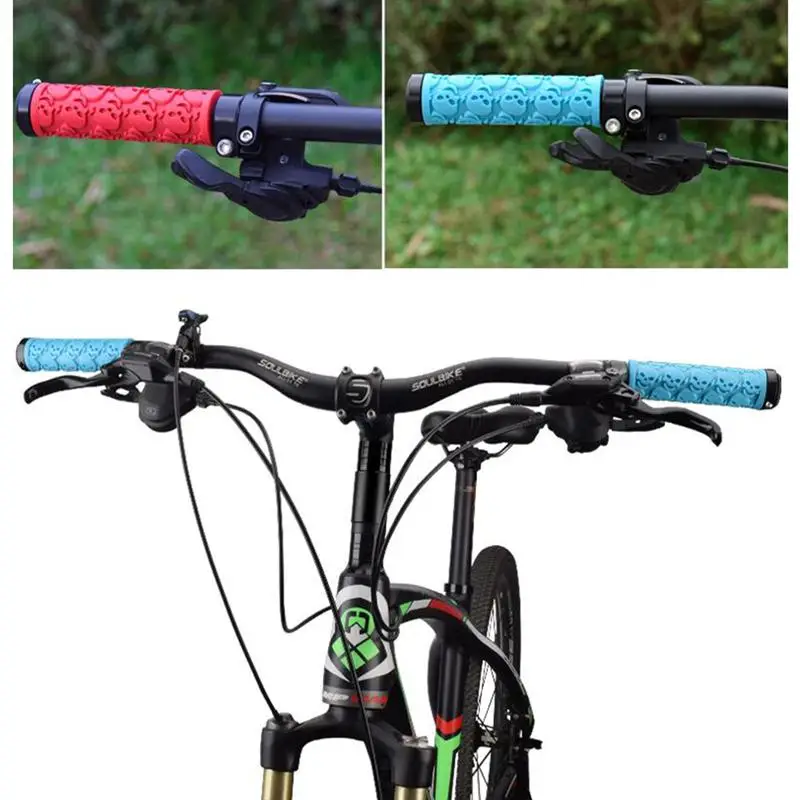 Нескользящие велосипедные ручки с черепом мягкие эргономичные для горного