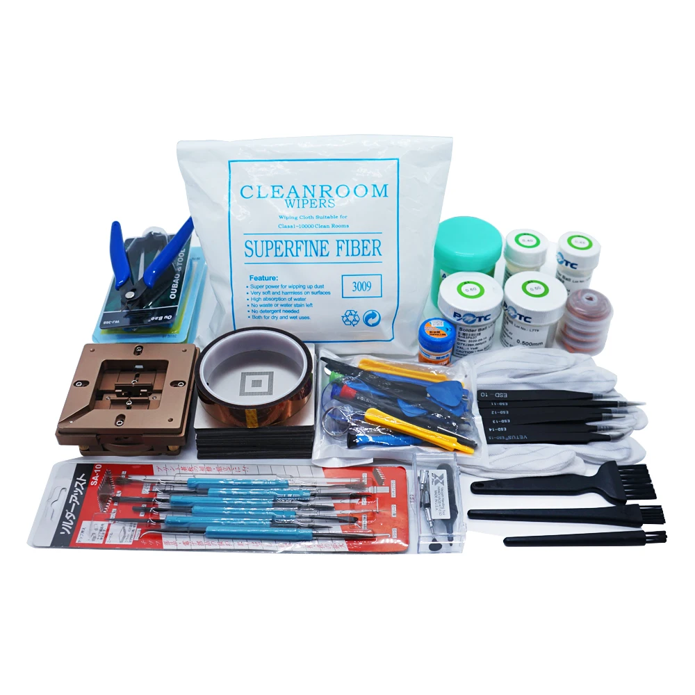 

90mm BGA reballing station with Universal Stencil kit Tin solder ball vacuum pen Flux and Tweezers for sale