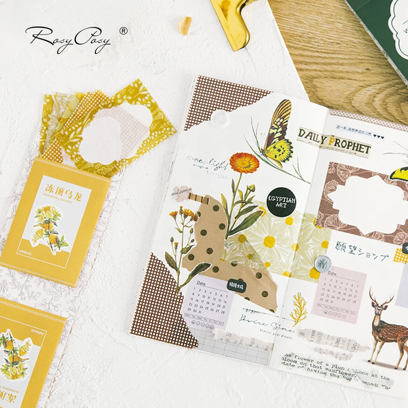 Лесные растения Bullet Journal записываемые декоративные наклейки из бумаги васи мешок