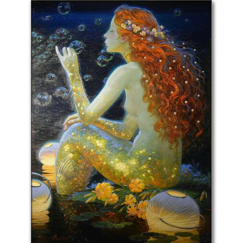 

5D DIY Full Square Diamond Painting Mermaid Embroidery Cross Stitch Kit Rhinestone Mosaic Painting Wall Stickers Decorative Art