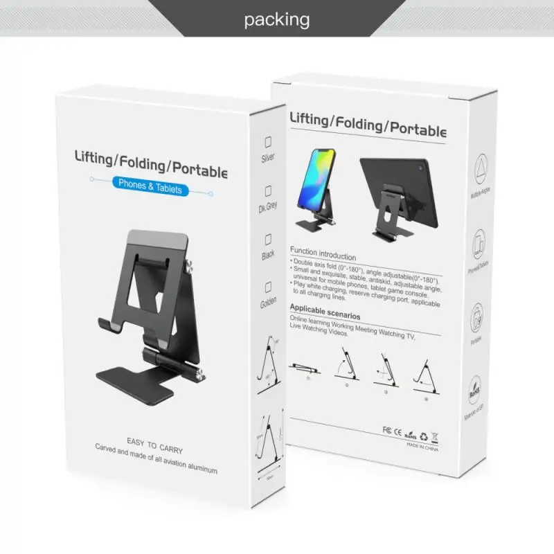 

Folding Adjustable Extendable Desktop Mobile Phone Tablet Stand Holder Dock Mobile Phone Bracket