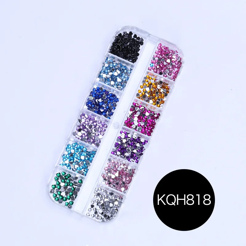 

40 Sets Nail Art Decoration Sets Butterfly Shaped Diamonds Mix and Match Illusion Pearls Peach Heart Sequins Nail Decorations