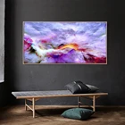 Настенные картины AAHH с фиолетовыми облаками для гостиной, домашний декор, абстрактная картина маслом на холсте с изображением нереальных облаков, без рамки