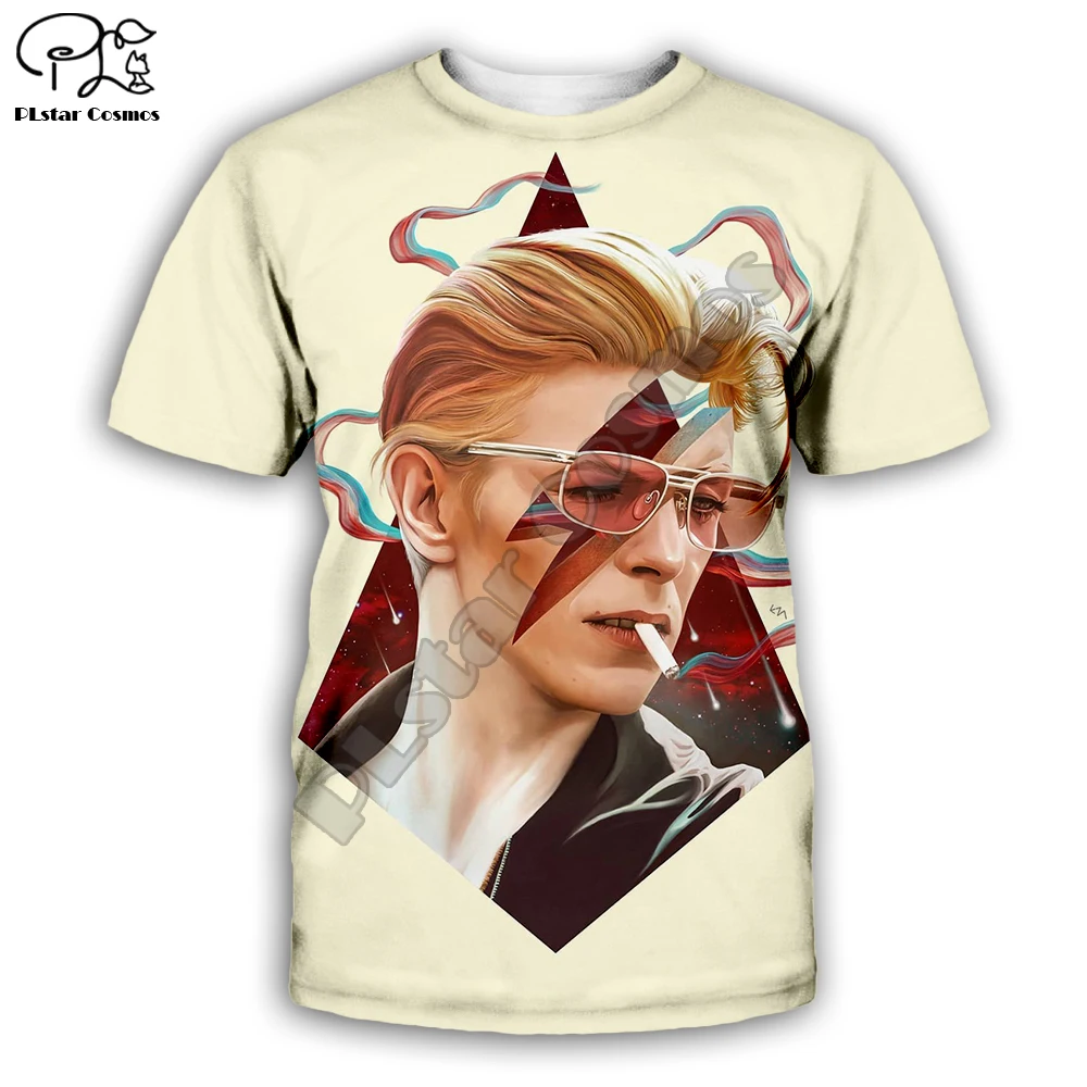 

2021 New Summer Casual T Shirt Men t-shirt 3d Print David Bowie T-shirt Short Sleeve Tees Tops Dropshipping oversized t shirt