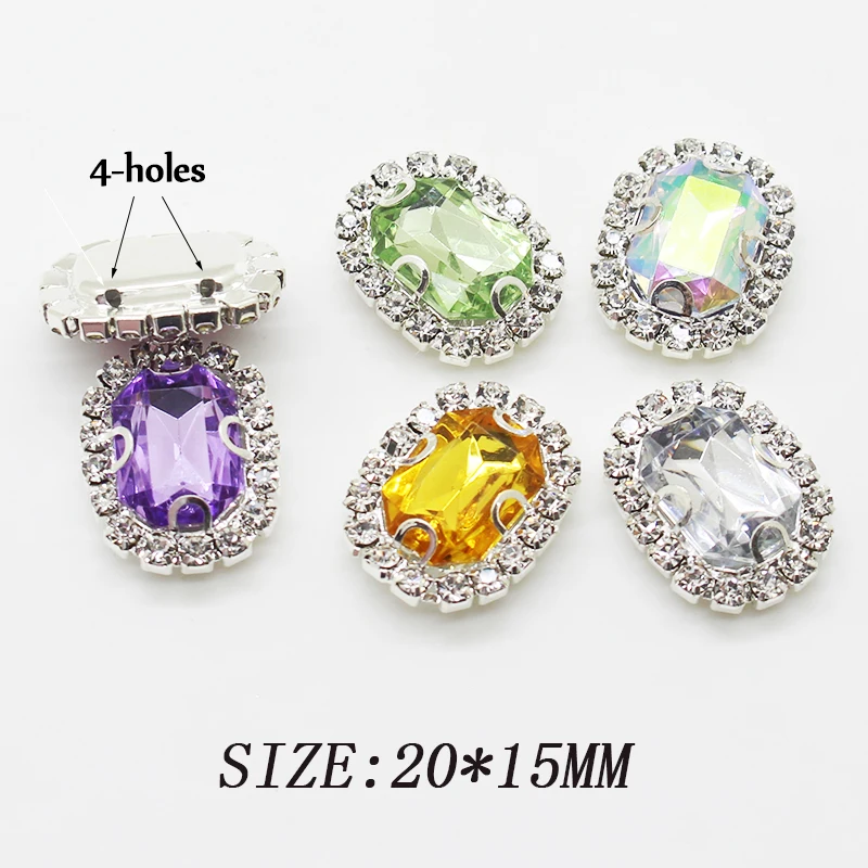 Акриловые пуговицы для одежды 10 шт. дуговые прямоугольные Стразы сделай сам
