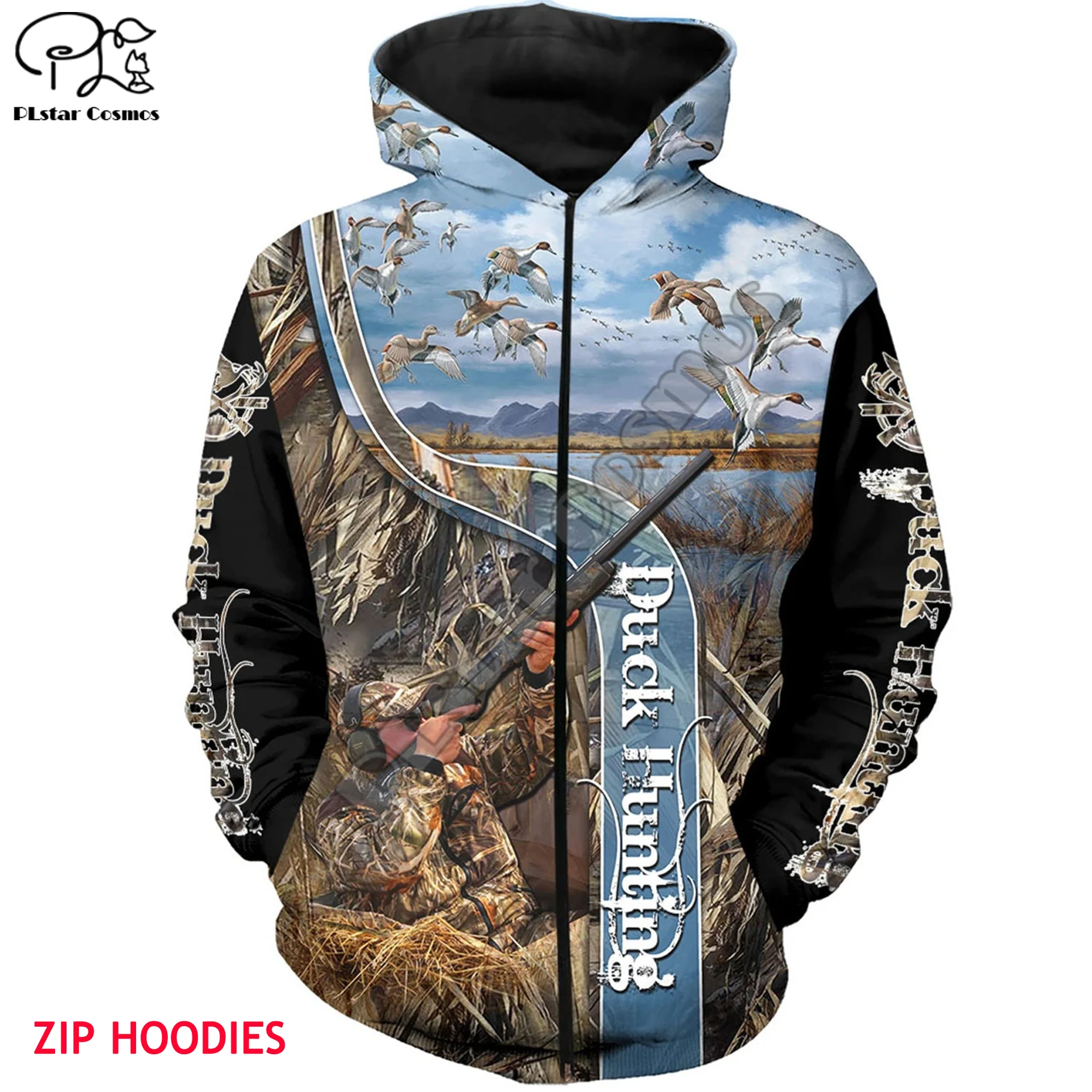 Толстовка унисекс на молнии с капюшоном и 3D-принтом | Мужская одежда