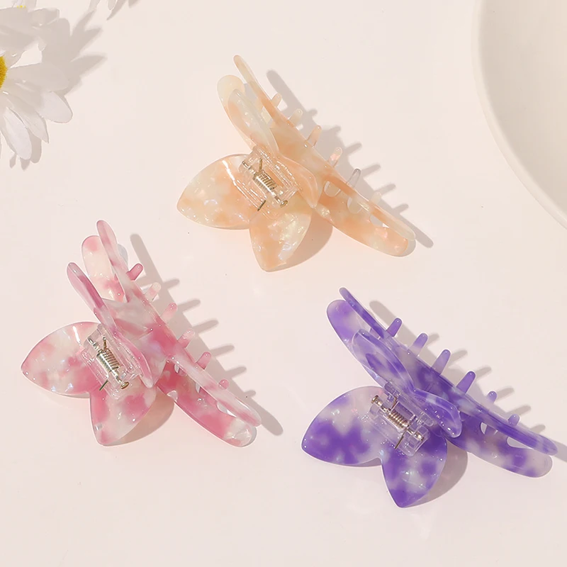 

Vintage 2021 Summer Butterfly Hair Claws Hairpin Cute Grabs Acrylic Hair Clip for Women Sweet Accessories Hairpins Barrettes