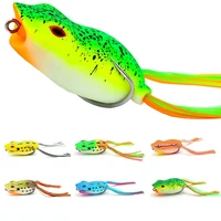 professional 3d eyes topwater soft frog bait double hooks fishing lure ray frog