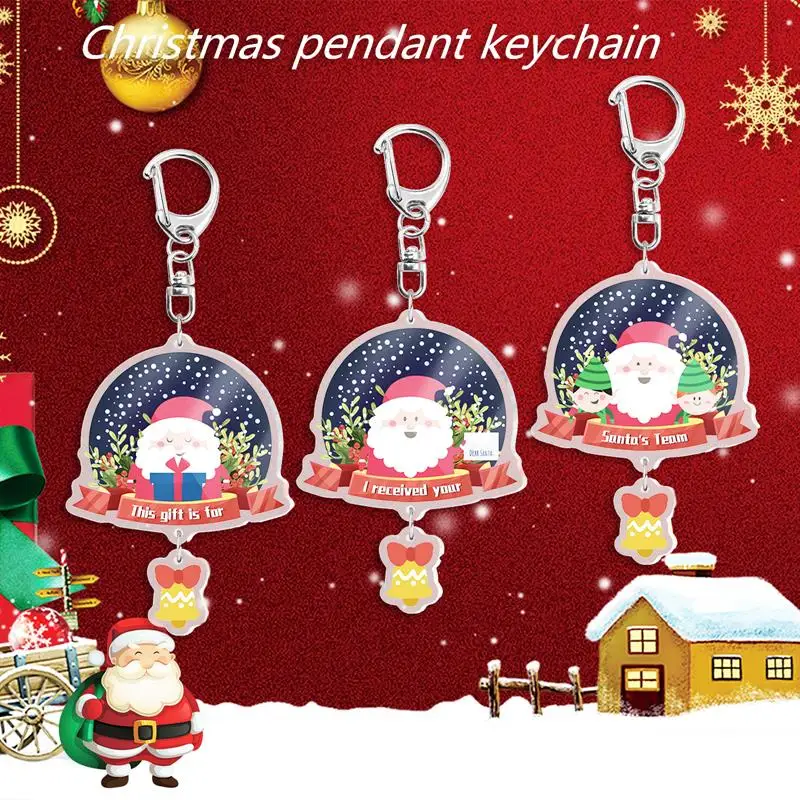 

Christmas Keychain Christmas Decoration Santa Claus Elk Snowman Keychain New Year Decoration Children's Gift Key ring