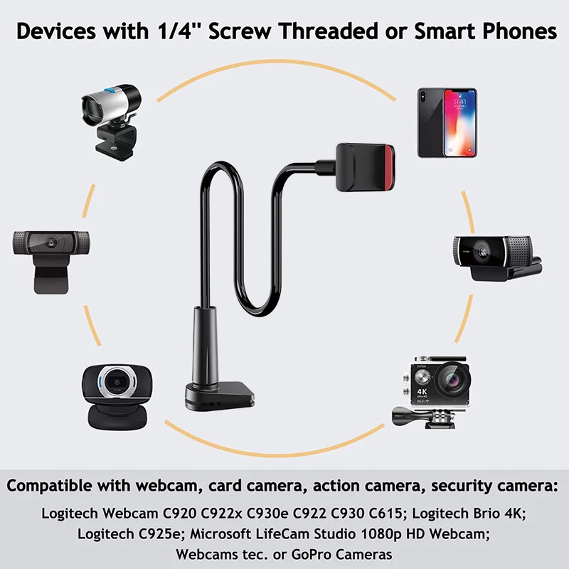 Универсальный держатель для телефона зажим кровати гибкий гусиная шея с