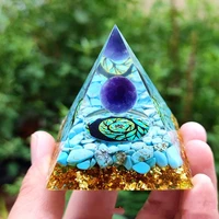 tree of life orgone pyramid turquoise amethyst peridot healing crystal energy orgonite pyramide emf protection meditation tool