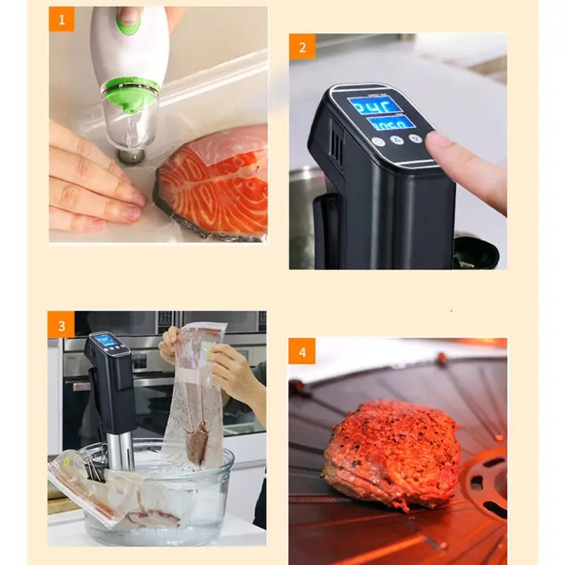 

Sous Vide Cooker 1000W Precise Temperature Timer Stainless Steel Thermal Immersion Circulator Vacuum Food Cooker WIFI