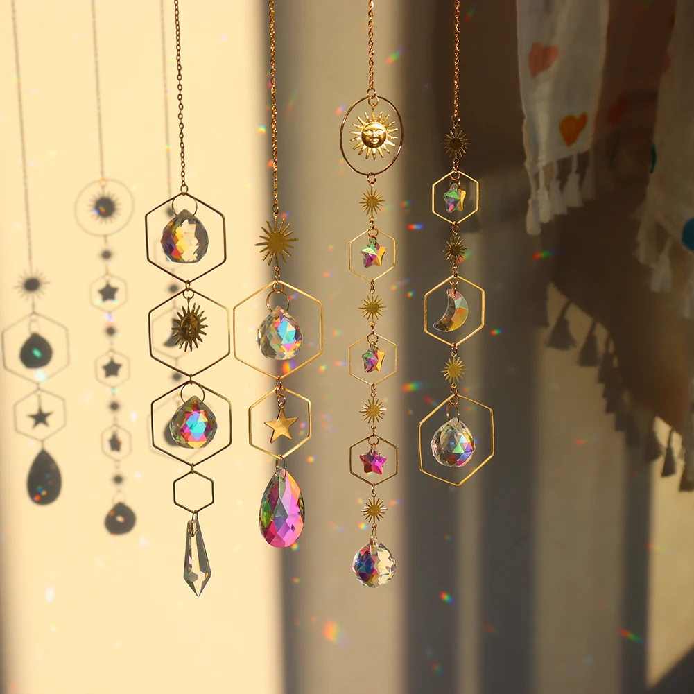 

Sun Catchers Crystal Windchime Handmade Pendant Ornament Dream Catcher Hanging Craft Wind Chime for Window Home Decoration