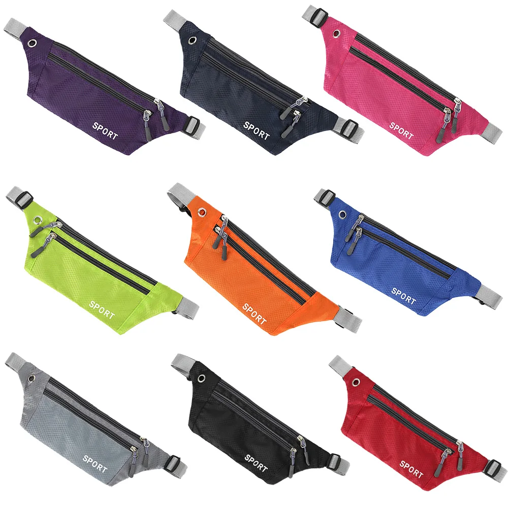

Unisex Waist Chest Sport Belt Bag Lightweight Waterproof Nylon Waist Bag Outdoor Cycling Hiking Traveling Running Jogging Bag