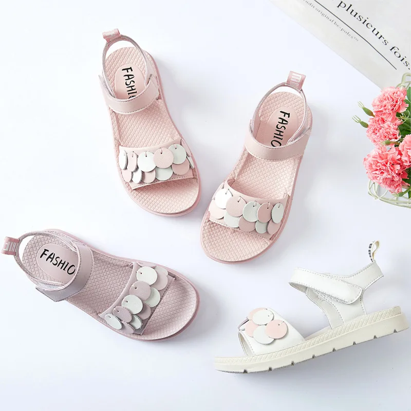 

Princess Genuine Leather Soft Bottom Sandals Teens Children Shoes Little Girls Summer Big Kids Beach Shoes 3 6 7 8 9 11 10 To 16