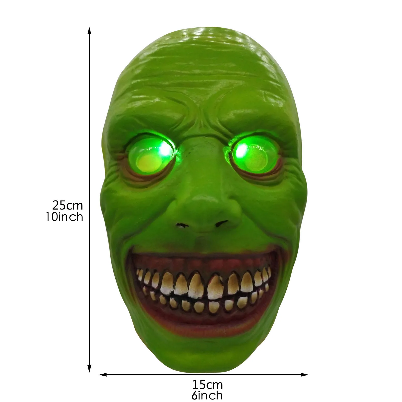 

Creepy Luminescent Green Face Eyes Halloween Mask Smiling Demons Scary Halloween Mask Cosplay Scaryn Costume Party Props