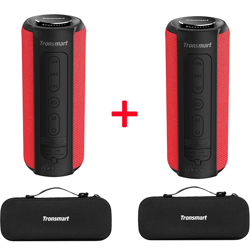 Tronsmart Element T6 Plus портативная Bluetooth Колонка 40 Вт TWS SD TF IPX6 Водонепроницаемый Саундбар с глубоким басом для телефонов Siri - Цвет: 2 red add case