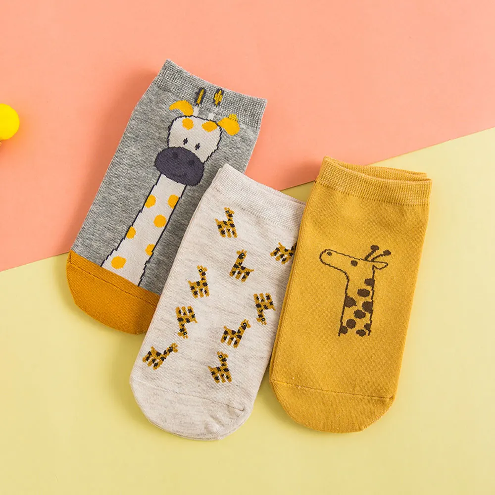 

Cute Giraffe Socks Kawaii Cartoon Funny Socks Set Summer Stopki Skarpetki Damskie Harajuku Low Cut Ankle Sock Women 1 Pair