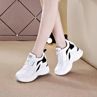 white lifting shoes woman height increase eelevator sneakers chunky heels shoes women mixed color goth platform sneakers girls