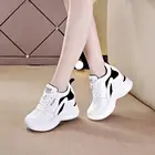 Кроссовки женские на платформе, увеличивающие рост, на массивном каблуке, разноцветные, белые