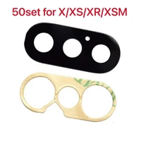 50set back camera glass for iphone xr x xs xsm 11pro rear cam lens cover ring 3m sticker adhesive replacement parts