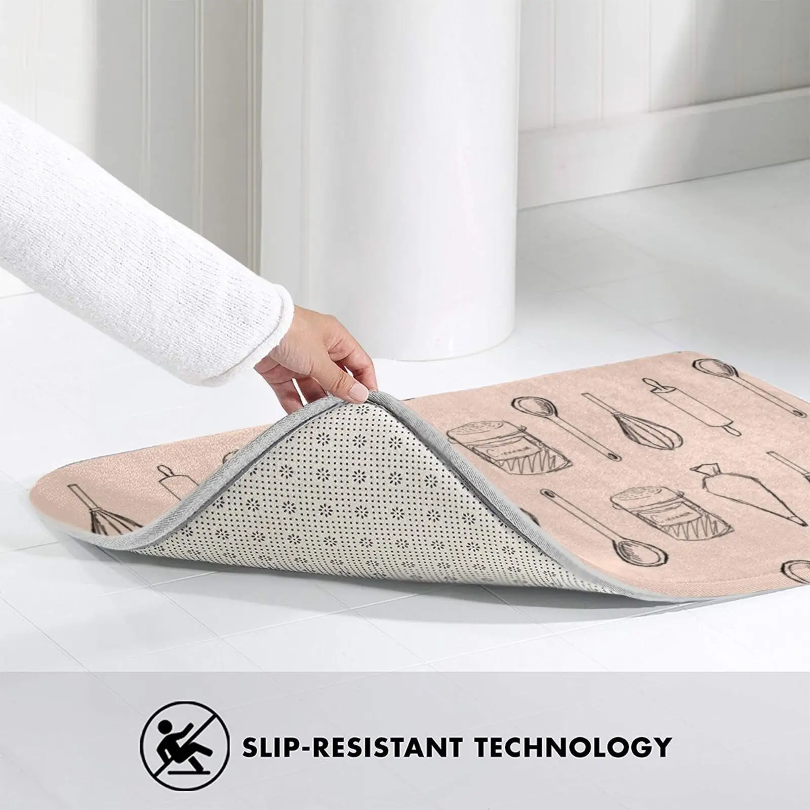 Мягкий нескользящий коврик для выпечки 3049 виски розовый оранжевый персиковый