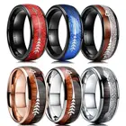 Простое мужское черное кольцо из карбида вольфрама с красным метеоритом Koa дерево инкрустация кольцо Серебряный цвет стрела купол полированный 8 мм мужской свадебный браслет